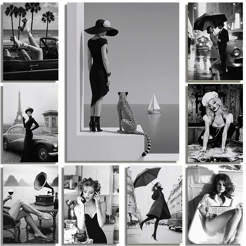 Interior Design Poster - Black And White Fashion Street Interior