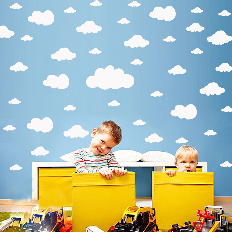 Interior Design Kitchen - 68 Pcs DIY Clouds Wall Stickers