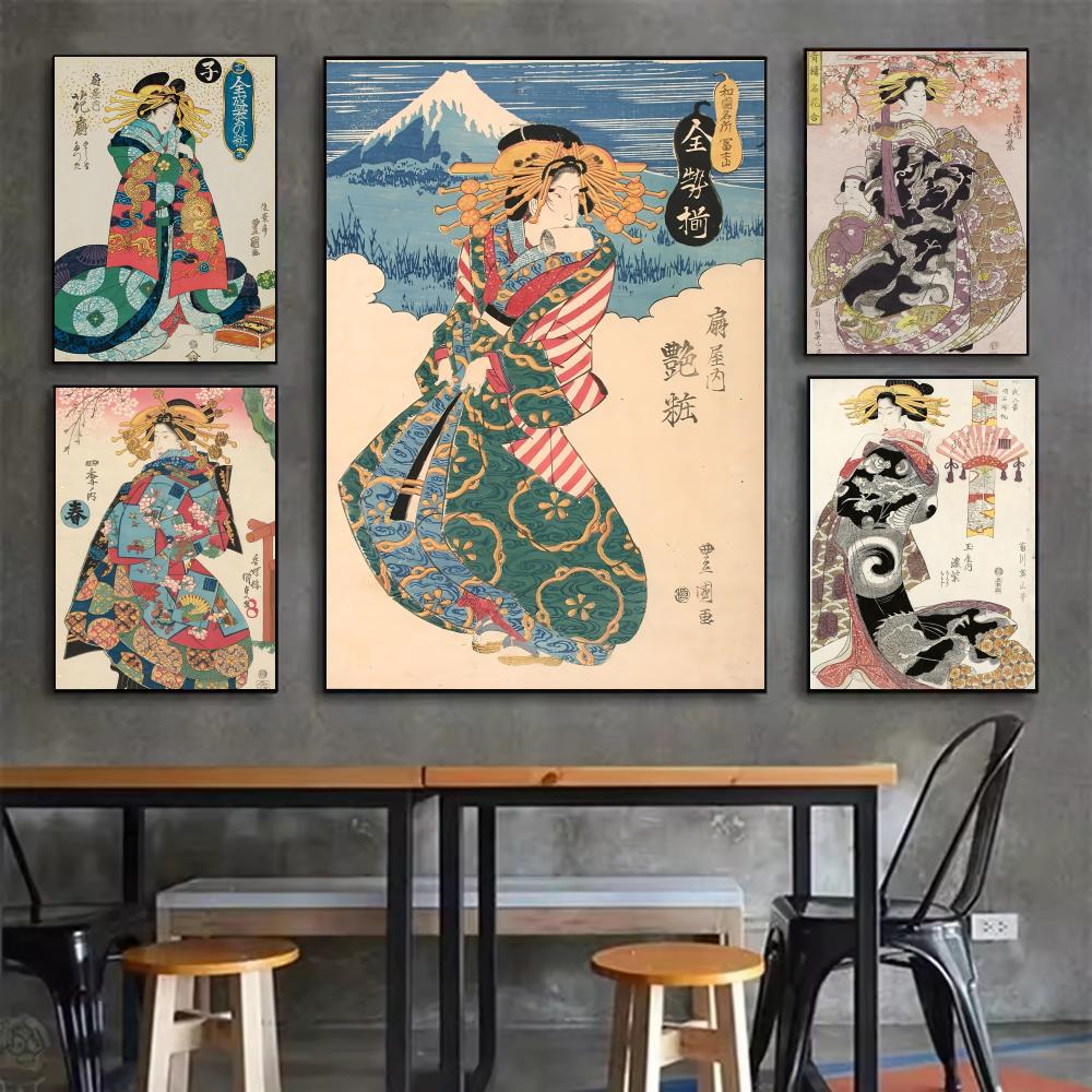 Retro Japanese geisha Poster M - огляд і ціна Interior Design Poster