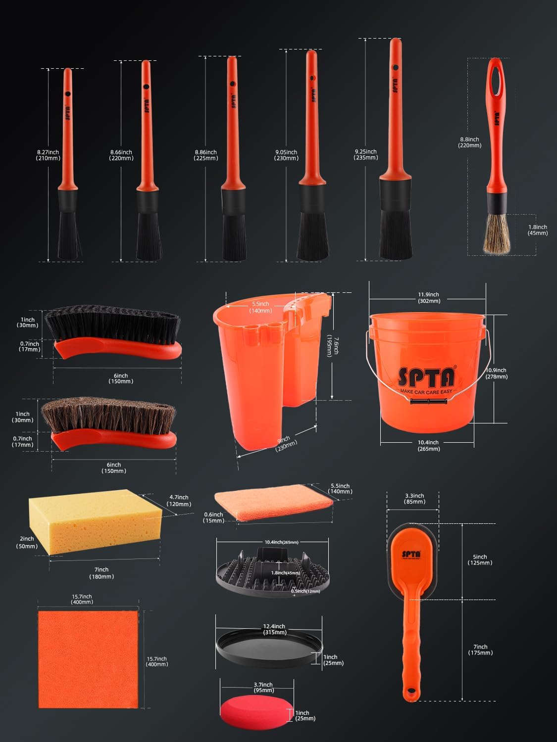 SPTA 31Pcs Car Wash 15L Bucket - огляд і ціна Interior Design Tools