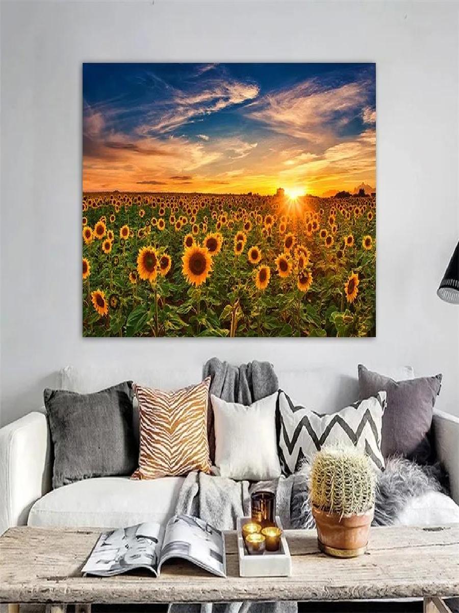 Sunflower Landscape Canvas Art - огляд і ціна Interior Design Poster