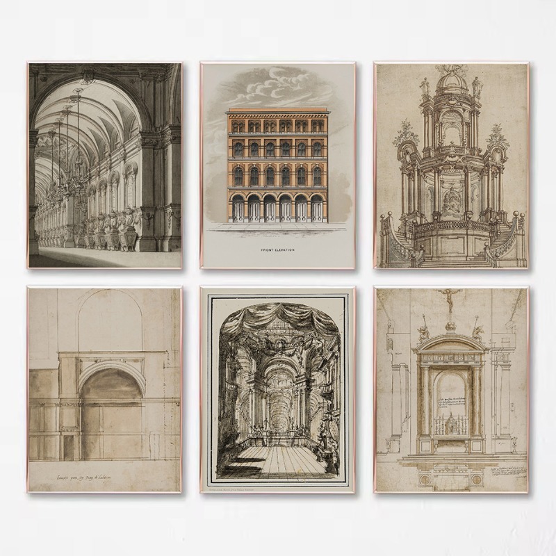 Vintage Drawing Sketch Geometr - огляд і ціна Interior Design Poster