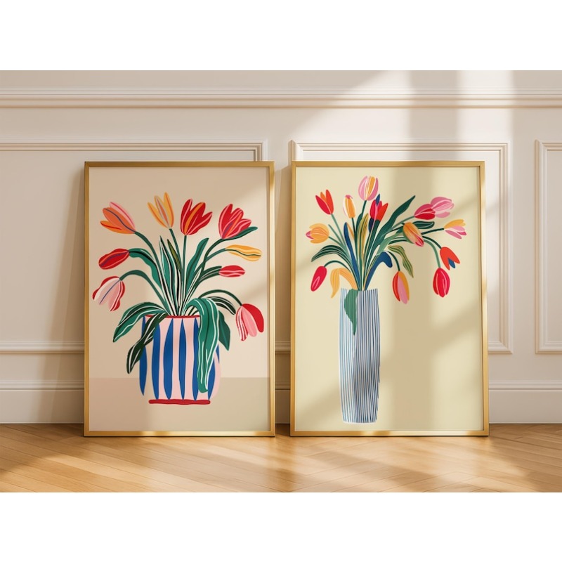 2pcs Tulip Flowers Canvas Wall - огляд і ціна Interior Design Kitchen