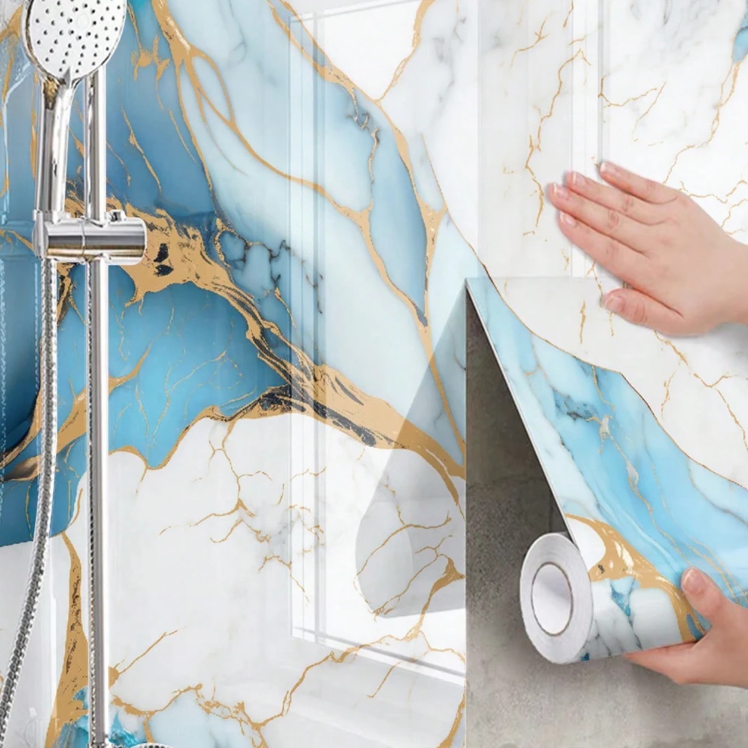 Waterproof Blue Marble Peel &  - огляд і ціна Interior Design Kitchen