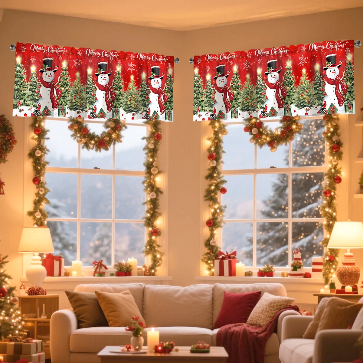 Christmas Short Curtain Merry  - огляд і ціна Interior Design Kitchen