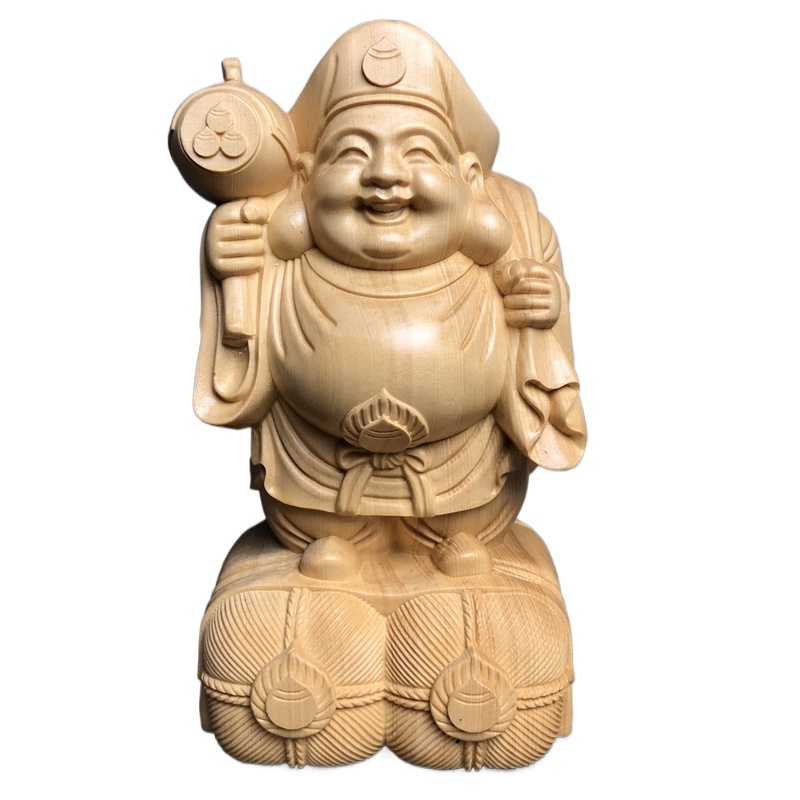 Hand Carved Hinoki Wood Daikok - огляд і ціна Interior Design Japan