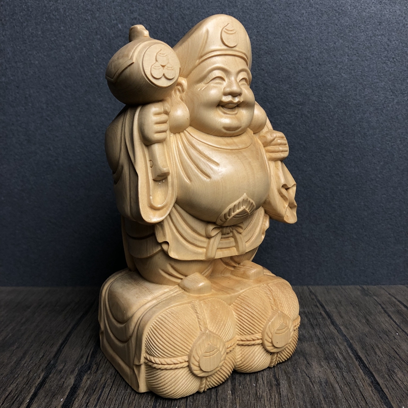 Hand Carved Hinoki Wood Daikok - огляд і ціна Interior Design Japan