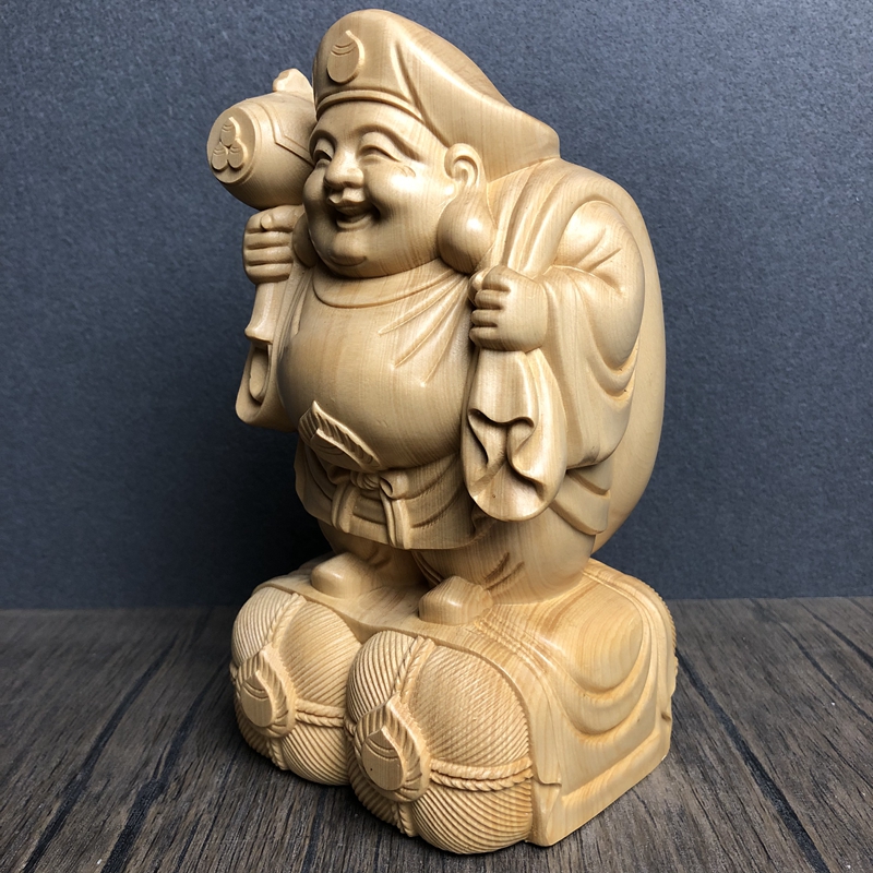 Hand Carved Hinoki Wood Daikok - огляд і ціна Interior Design Japan